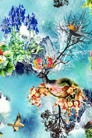 抽象印花花型图片