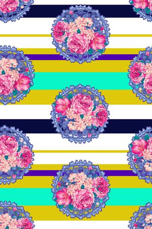 条子印花花型图片