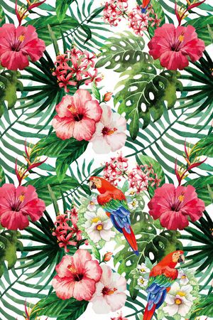 热带风情印花花型图片