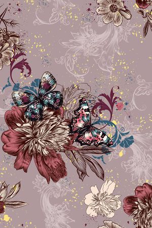 时尚花卉印花花型图片