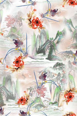 花虫印花花型图片