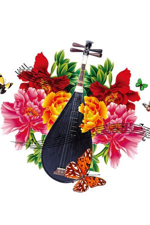 古典乐器印花花型图片