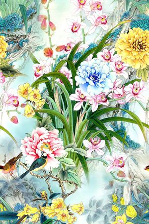 国画印花花型图片