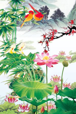 中国风印花花型图片