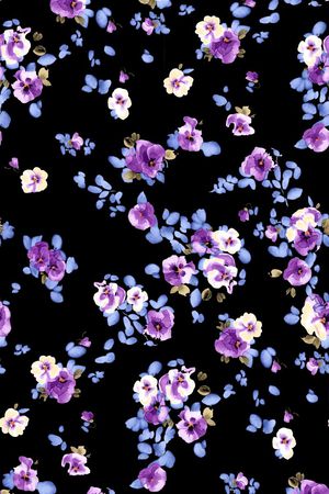 复古花卉小碎花印花花型图片