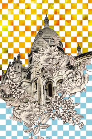 欧式风格建筑印花花型图片