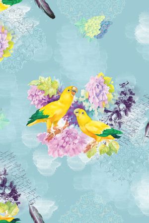 原创手绘印花花型图片