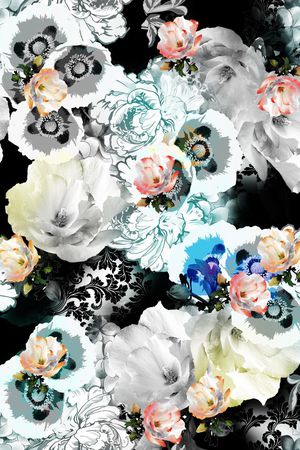 抽象花印花花型图片