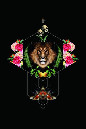 时尚男装  花草水果印花花型图片