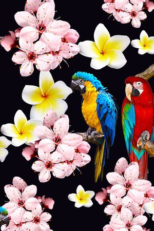 长巾花型印花花型图片