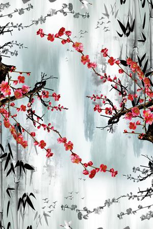 中国风印花花型图片