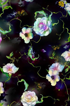 油画风印花花型图片