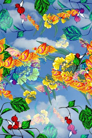 中国风印花花型图片