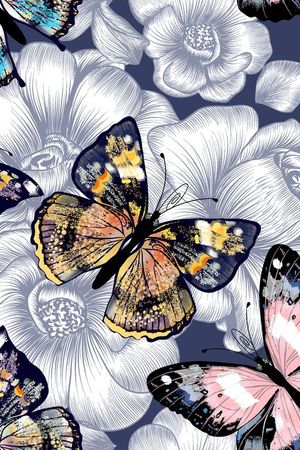 素描印花花型图片