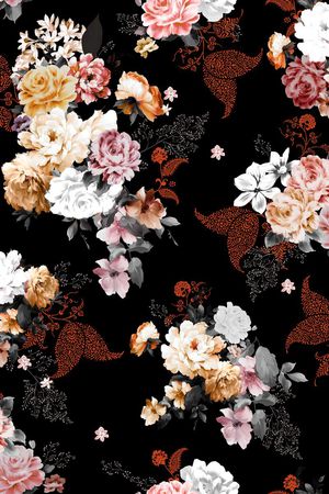 窗帘印花花型图片