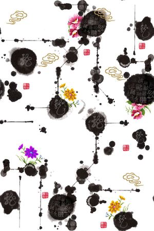 国画印花花型图片