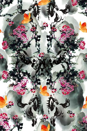 中国风印花花型图片