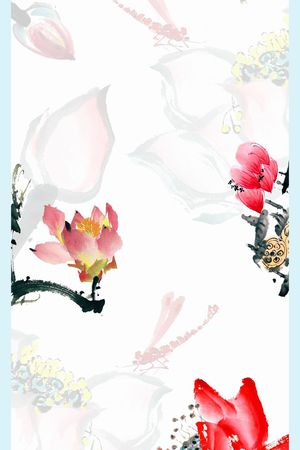 荷花印花花型图片