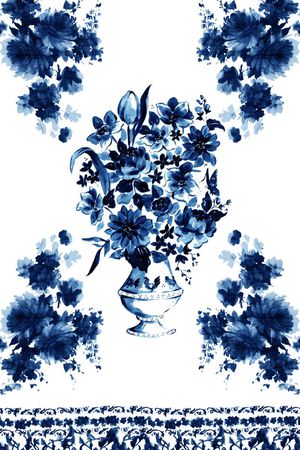 旗袍花型印花花型图片