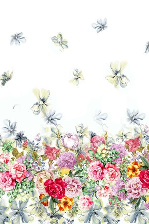 水彩花卉印花花型图片