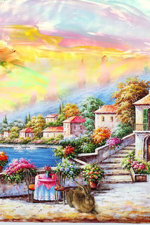 风景印花花型图片