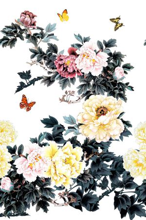 牡丹花印花花型图片