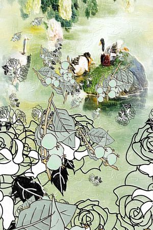 靛青色印花花型图片