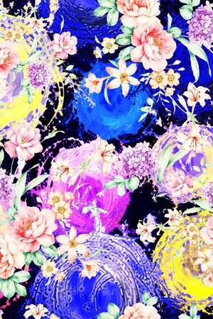 水彩印花花型图片