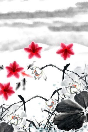 中国风印花花型图片
