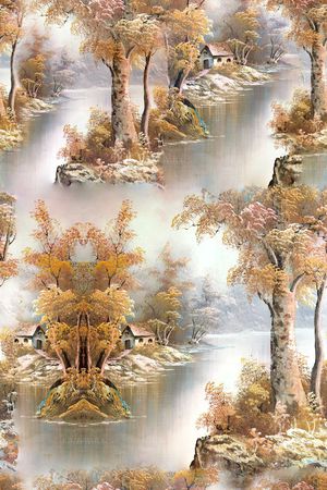 风景印花花型图片
