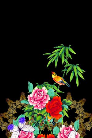 中国风印花花型图片
