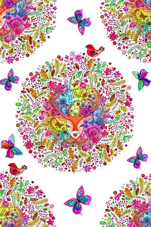 手绘印花花型图片