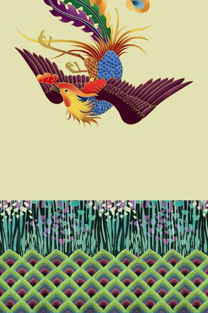 凤凰印花花型图片
