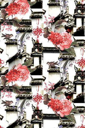 中国风印花花型图片
