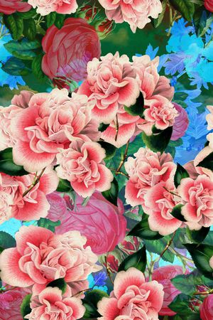花卉风景印花花型图片