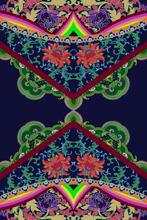 缠枝莲纹印花花型图片