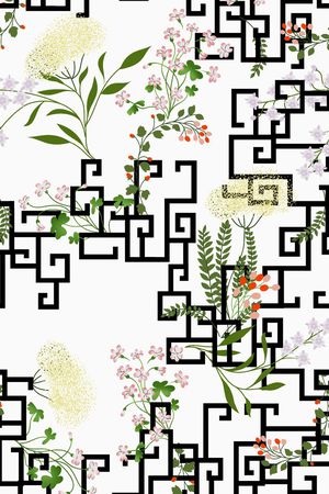 窗印花花型图片