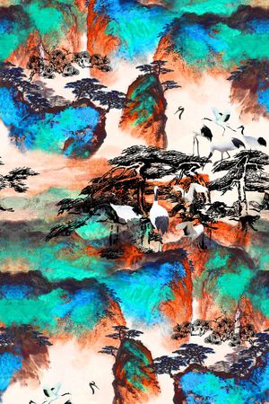 抽象印花花型图片