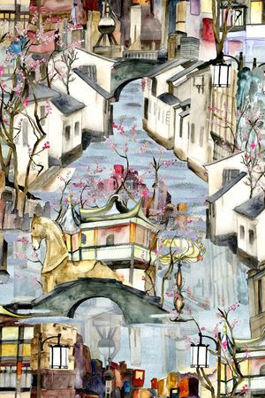 建筑印花花型图片
