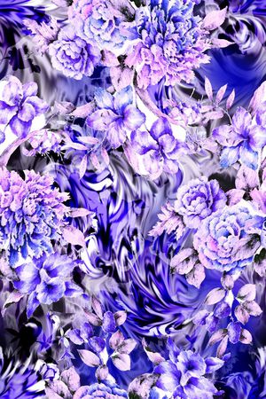 抽象花朵印花花型图片