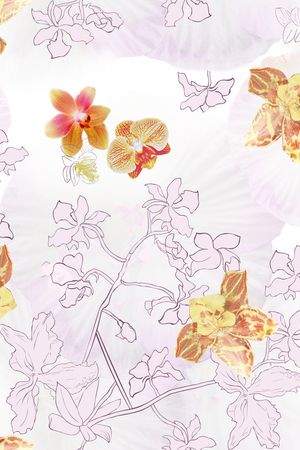 抽象蝴蝶花印花花型图片
