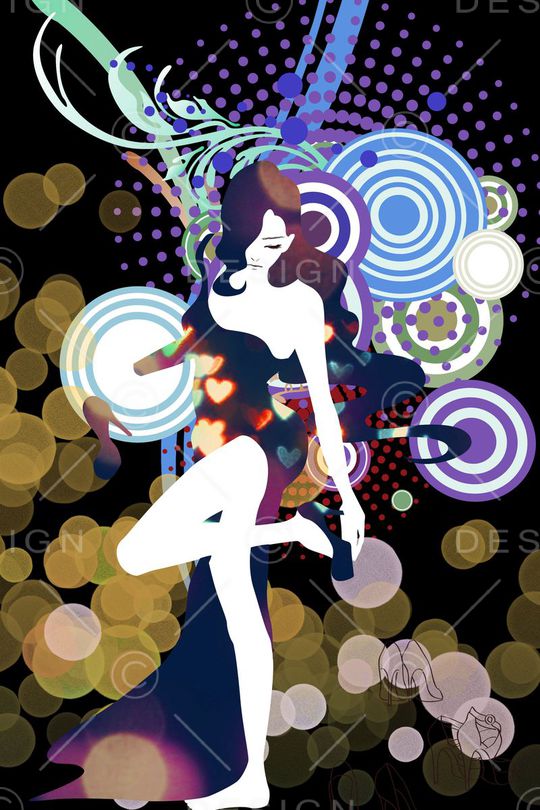美女印花花型图片