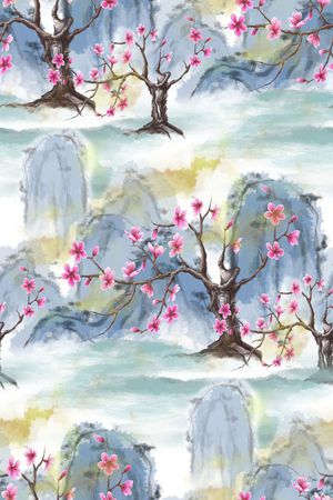 中国风印花花型图片