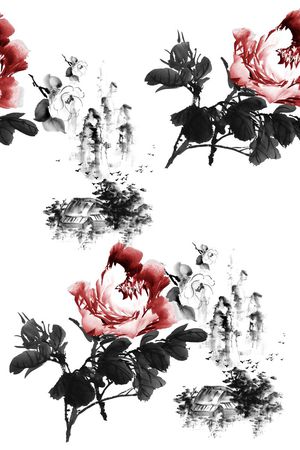 原创时尚中国风印花花型图片
