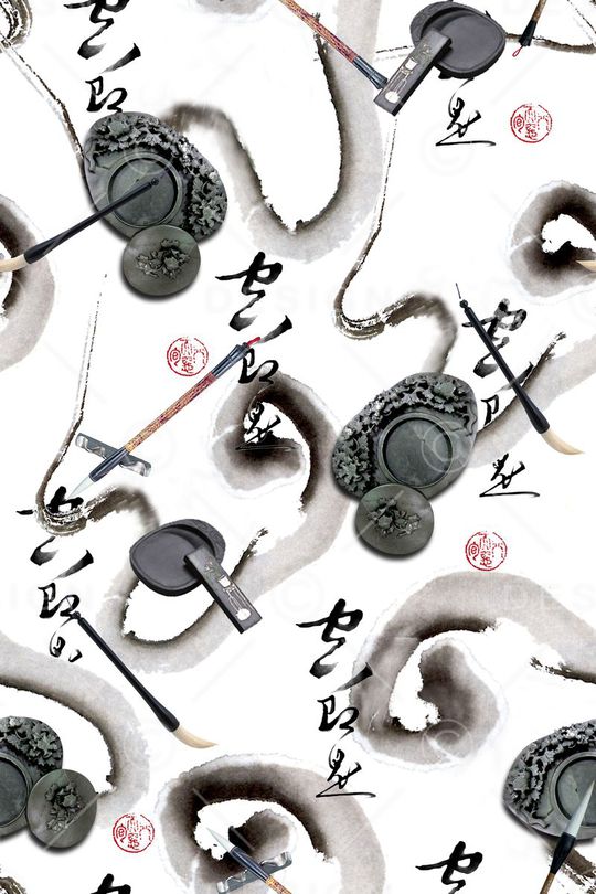水墨印花花型图片