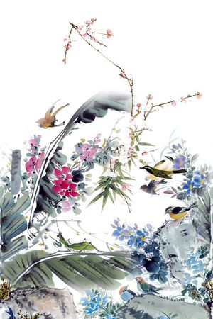 国画绘画印花花型图片