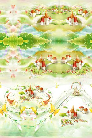 手绘韩国插画 卡通 服装 窗帘印花花型图片