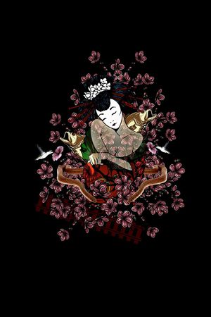 日本女人印花花型图片