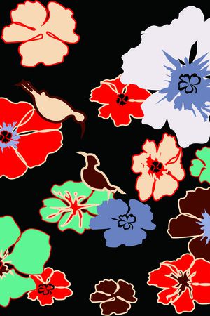 手绘印花花型图片
