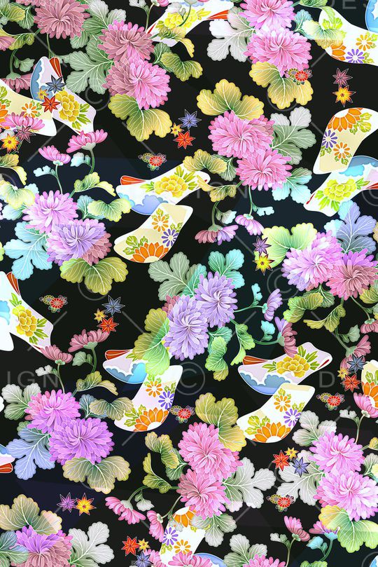 和服风印花花型图片